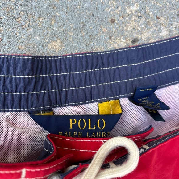 Polo by Ralph Lauren Men's Red Swim Shorts - Picture 5 of 7
